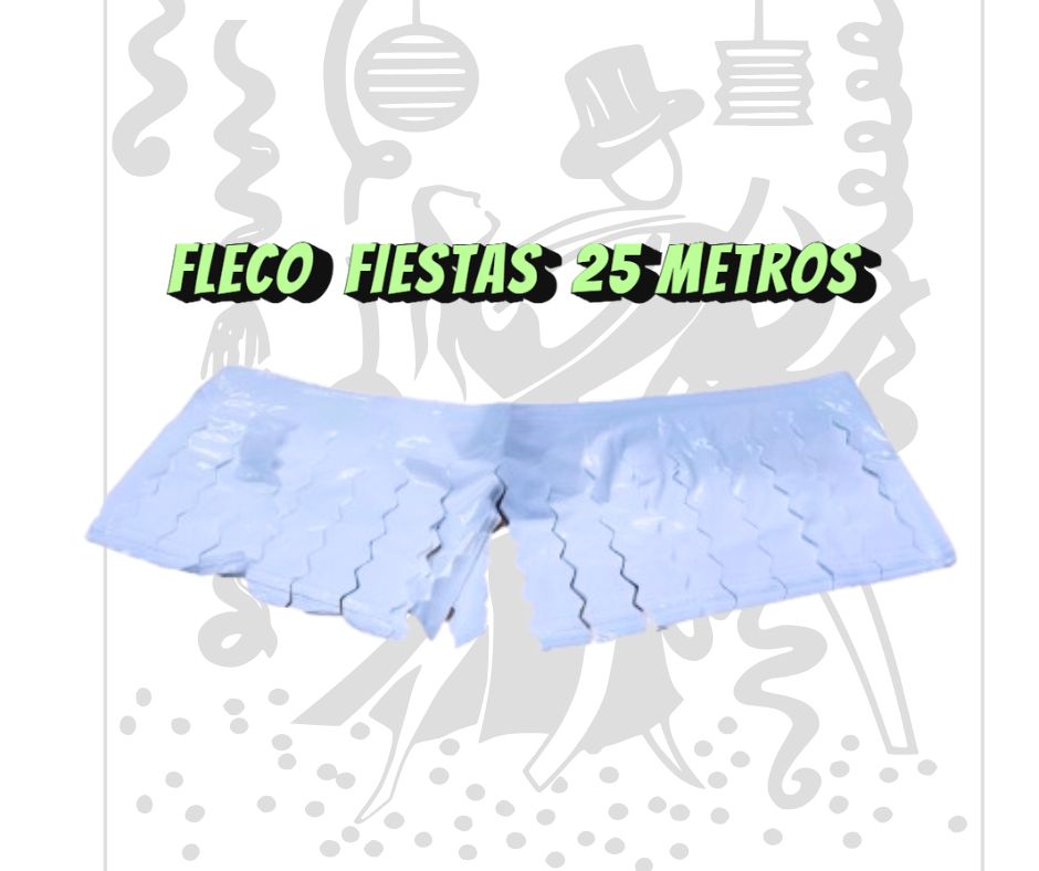 Fleco decorativo de plástico blanco - 25 metros - Ideal para decoración de escenarios y fiestas