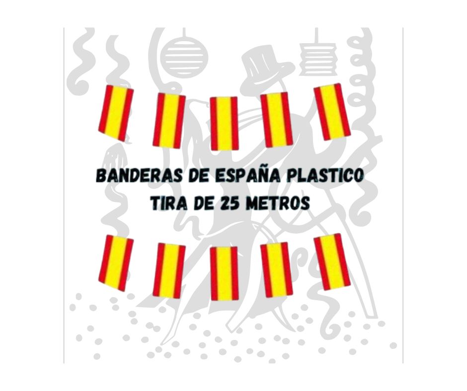 Bandera de España - Tira de 25 metros - Ideal para decoración de eventos deportivos y celebraciones públicas