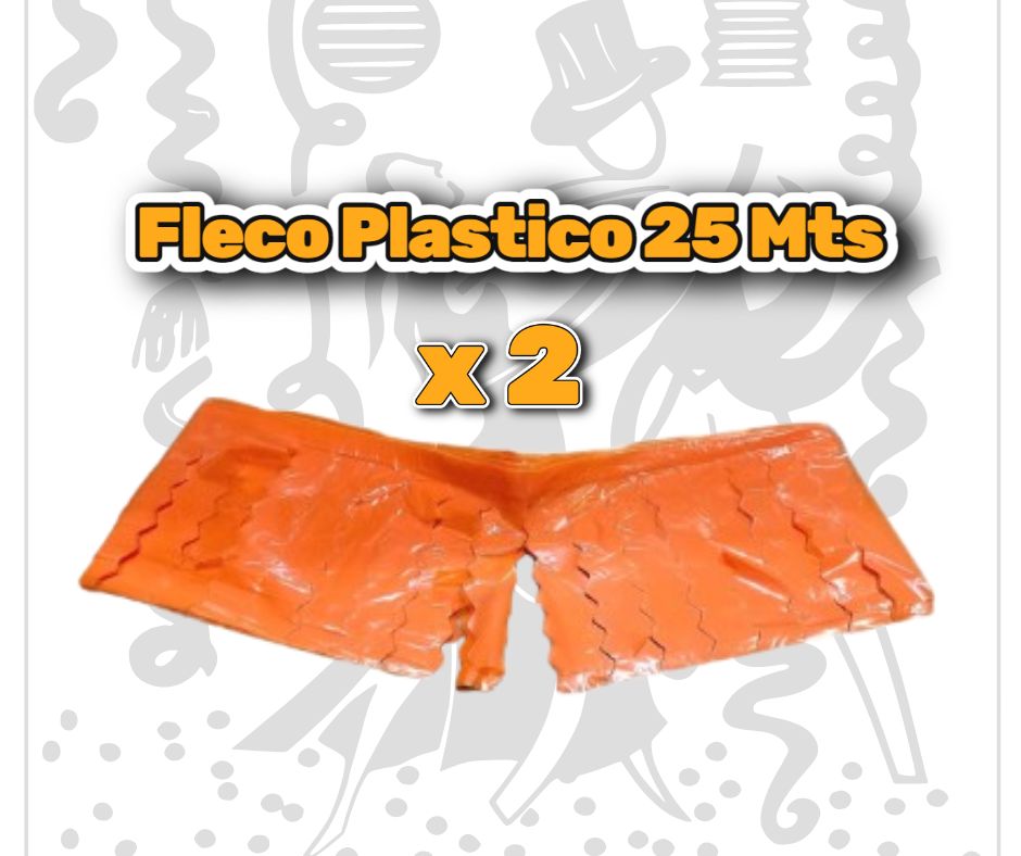 Fleco decorativo de plástico Naranja - 25 metros x 2 - Ideal para decoración de escenarios y fiestas