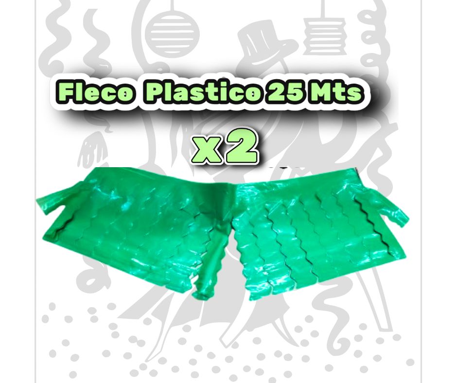 Fleco decorativo de plástico Verde- 25 metros x 2 - Ideal para decoración de escenarios y fiestas