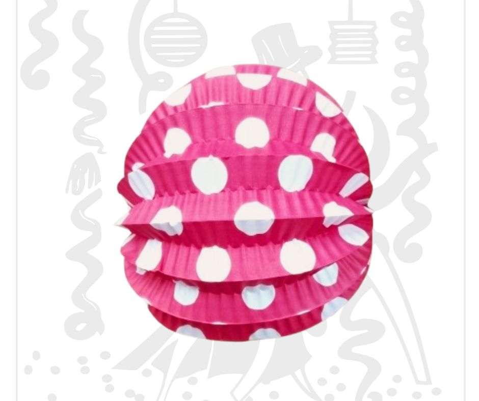 Farolillo Rojo Lunares Blancos 22 Cm Decoración clásica para eventos Ideal para ferias y bodas temáticas
