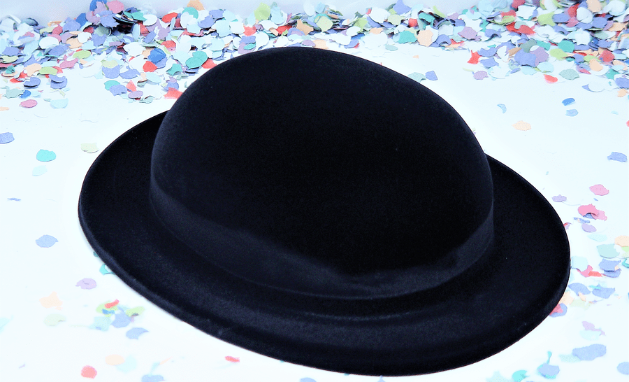 Sombrero bombín de carnaval: Elegante y festivo, perfecto para tu disfraz.