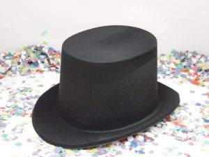 Sombrero Chistera Adulto Terciopelo Negro Complemento de Disfraz. El collar Hawaiano. S.A