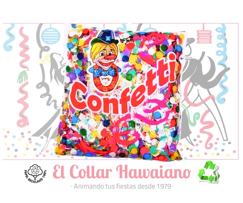Confetti Fiesta Carnaval 100g Multicolor - El Collar Hawaiano S.A. - Diversión eco-friendly para eventos