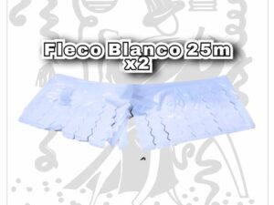 Fleco decorativo de plástico Blanco - 25 metros x 2 - Ideal para decoración de escenarios y fiestas