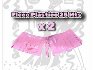 Fleco decorativo de plástico Rosa - 25 metros x 2 - Ideal para decoración de escenarios y fiestas