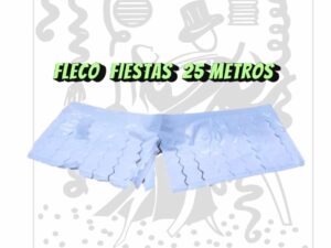 Fleco decorativo de plástico blanco - 25 metros - Ideal para decoración de escenarios y fiestas