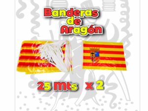 Bandera de Aragón - Tira de 50 metros - Ideal para decoración de eventos deportivos y celebraciones públicas