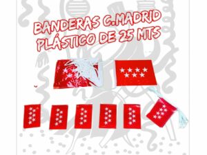 Bandera de C.Madrid - Tira de 25 metros - Ideal para decoración de eventos deportivos y celebraciones públicas