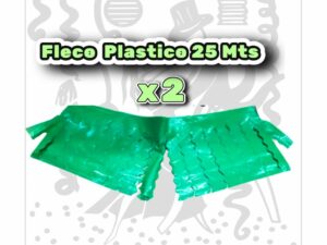 Fleco decorativo de plástico Verde- 25 metros x 2 - Ideal para decoración de escenarios y fiestas
