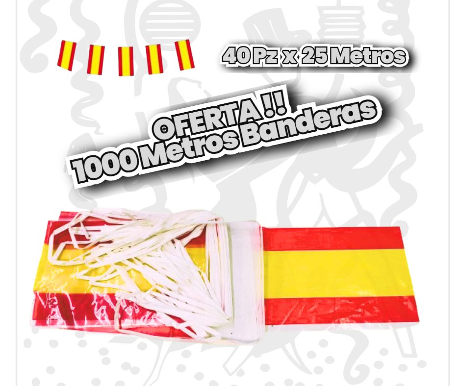 Oferta Banderas de España 1000 Metros Decoracion-Festiva-elCollarHawaiano-1000m-Decoracion-Festiva-Resistente-ElCollarHawaiano