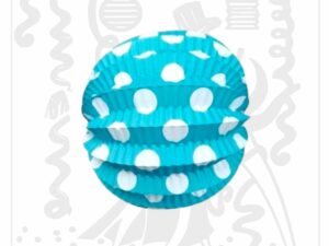Farolillo Celeste Lunares Blancos 22 Cm Decoración clásica para eventos Ideal para ferias y bodas temáticas