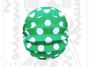Farolillo Verde lunares Blancos Feria 22 cm Decoración clásica para eventos Ideal para ferias y bodas temáticas
