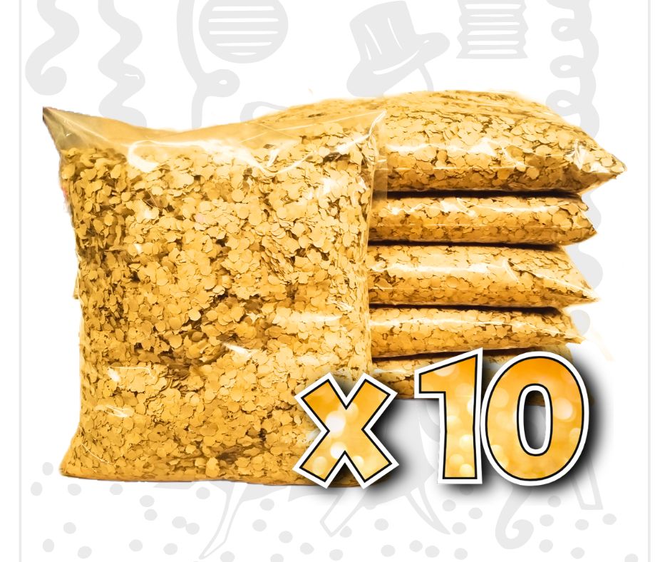 Confeti Amarillo 1 Kg | Biodegradable x 10 | El Collar HawaianoPerfecto para Carnales, Fiestas , Eventos Confeti Blanco para Bodas en Bolsas de 1 Kilo